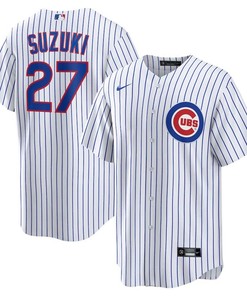 Chicago Cubs #27 Seiya Suzuki Home Replica Jersey - White - Robokeg