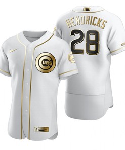Chicago Cubs #28 Kyle Hendricks Mlb Golden Brandedition White Jersey Gift For Cubs Fans - Robokeg