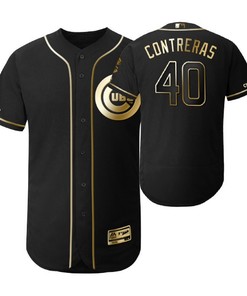 Chicago Cubs #40 Willson Contreras Mlb 2019 Golden Brandedition Black Jersey Gift For Cubs Fans - Robokeg