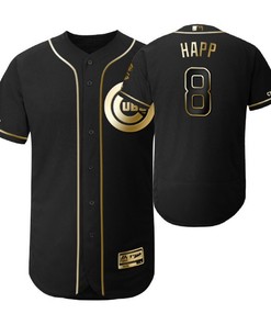 Chicago Cubs #8 Ian Happ Mlb 2019 Golden Brandedition Black Jersey Gift For Cubs Fans - Robokeg