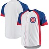 Chicago Cubs Big & Tall Colorblock Full-snap Jersey - White/royal Mlb - Robokeg