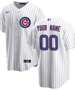 Chicago Cubs Home Custom Men Jersey - White - Robokeg