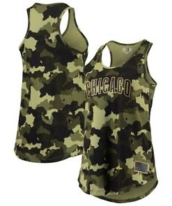Chicago Cubs New Era Womens 2022 Mlb Armed Forces Day Camo Racerback Tank Top - Green - Robokeg