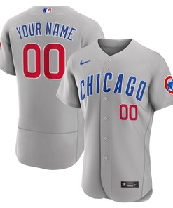 Chicago Cubs Road Authentic Custom Jersey - Gray Custom Jerseys Mlb - Robokeg