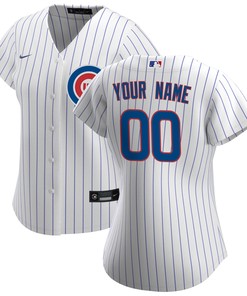 Chicago Cubs Womens Home Replica Custom Jersey - White Custom Jerseys Mlb - Robokeg