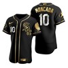 Chicago White Sox #10 Yoan Moncada Mlb Golden Brandedition Black Jersey Gift For White Sox Fans - Robokeg