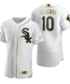 Chicago White Sox #10 Yoan Moncada Mlb Golden Brandedition White Jersey Gift For White Sox Fans - Robokeg