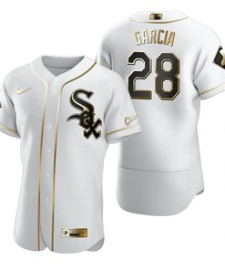 Chicago White Sox #28 Leury Garcia Mlb Golden Brandedition White Jersey Gift For White Sox Fans - Robokeg