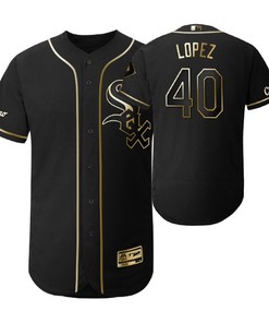 Chicago White Sox #40 Reynaldo Lopez Mlb 2019 Golden Brandedition Black Jersey Gift For White Sox Fans - Robokeg