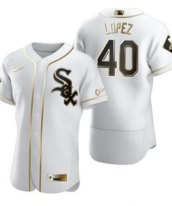 Chicago White Sox #40 Reynaldo Lopez Mlb Golden Brandedition White Jersey Gift For White Sox Fans - Robokeg