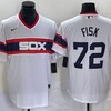 Chicago White Sox #72 Carlton Fisk Jersey - White Blue - Robokeg