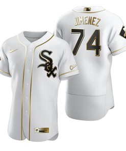 Chicago White Sox #74 Eloy Jimenez Mlb Golden Brandedition White Jersey Gift For White Sox Fans - Robokeg