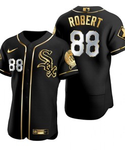 Chicago White Sox #88 Luis Robert Mlb Golden Brandedition Black Jersey Gift For White Sox Fans - Robokeg
