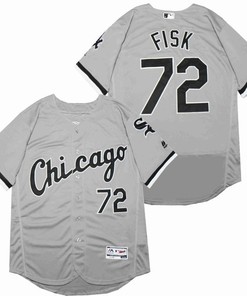 Chicago White Sox Carlton Fisk #72 2020 Mlb Silver Jersey - Robokeg