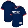 Chicago White Sox Mitchell And Ness Big And Tall Cooperstown Collection Mesh Wordmark V-neck Jersey - Navy - Robokeg
