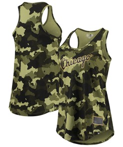 Chicago White Sox New Era Womens 2022 Mlb Armed Forces Day Camo Racerback Tank Top - Green - Robokeg