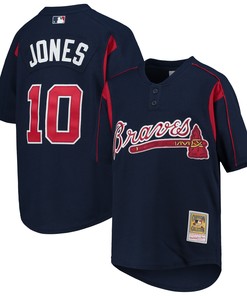 Chipper Jones Atlanta Braves Mitchell & Ness Cooperstown Collection Mesh Batting Practice Jersey - Navy Mlb Ver 1 - Robokeg