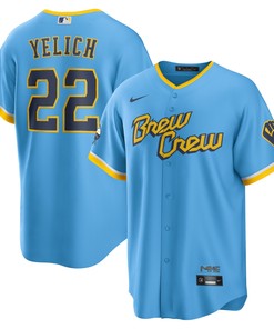 Christian Yelich Milwaukee Brewers 2022 City Connect Replica Player Jersey - Powder Blue Mlb - Robokeg
