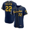 Christian Yelich Milwaukee Brewers Alternate Authentic Player Jersey Navy Mlb - Robokeg