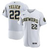 Christian Yelich Milwaukee Brewers Alternate Authentic Player Jersey White Mlb - Robokeg