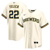 Christian Yelich Milwaukee Brewers Alternate Replica Player Jersey Cream Mlb - Robokeg