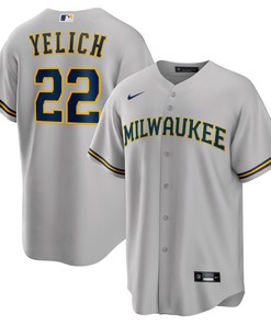 Christian Yelich Milwaukee Brewers Alternate Replica Player Jersey Gray Mlb - Robokeg