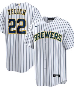 Christian Yelich Milwaukee Brewers Alternate Replica Player Jersey White Mlb - Robokeg