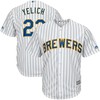 Christian Yelich Milwaukee Brewers Big And Tall Alternate Cool Base Player Jersey - White - Robokeg
