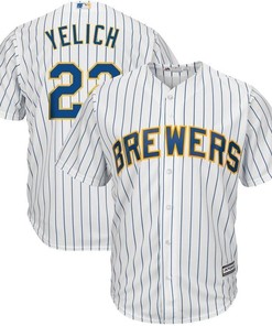 Christian Yelich Milwaukee Brewers Big And Tall Alternate Cool Base Player Jersey - White - Robokeg