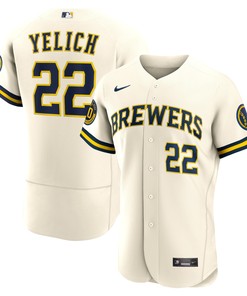 Christian Yelich Milwaukee Brewers Home Authentic Player Jersey - Cream Mlb - Robokeg