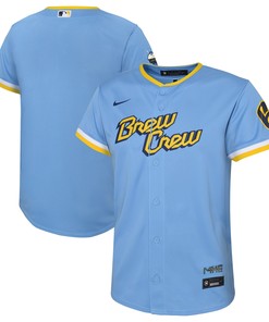 Christian Yelich Milwaukee Brewers Preschool 2022 City Connect Replica Player Jersey - Powder Blue Mlb - Robokeg