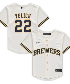 Christian Yelich Milwaukee Brewers Preschool Home Replica Player Jersey - Cream Mlb - Robokeg