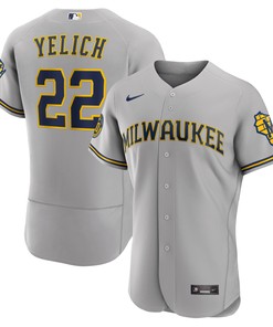 Christian Yelich Milwaukee Brewers Road Authentic Player Jersey - Gray Mlb - Robokeg