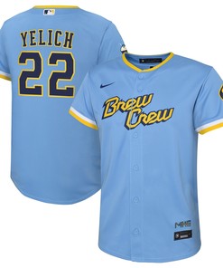 Christian Yelich Milwaukee Brewers Toddler 2022 City Connect Replica Player Jersey - Powder Blue Mlb - Robokeg