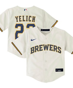 Christian Yelich Milwaukee Brewers Toddler Home Replica Player Jersey - Cream Mlb - Robokeg