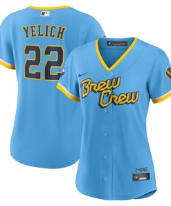 Christian Yelich Milwaukee Brewers Womens 2022 City Connect Replica Player Jersey - Powder Blue Mlb - Robokeg