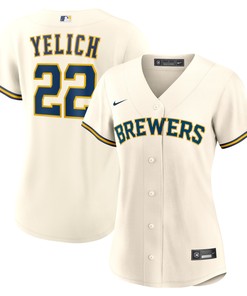 Christian Yelich Milwaukee Brewers Womens Home Replica Player Jersey - Cream Mlb - Robokeg