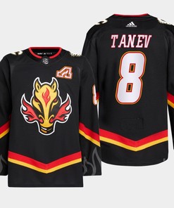 Christopher Tanev 8 Calgary Flames Black Jersey 2022-23 Blasty Alternate Primegreen - Robokeg
