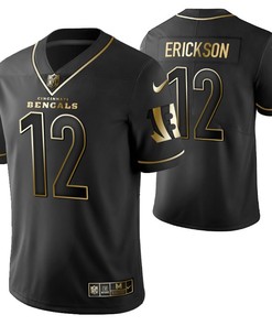 Cincinnati Bengals Alex Erickson 12 2021 Nfl Golden Brandedition Black Jersey Gift For Bengals Fans - Robokeg