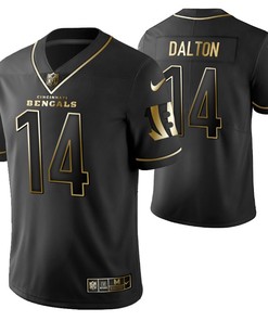 Cincinnati Bengals Andy Dalton 14 2021 Nfl Golden Brandedition Black Jersey Gift For Bengals Fans - Robokeg