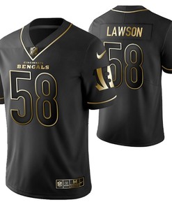 Cincinnati Bengals Carl Lawson 58 2021 Nfl Golden Brandedition Black Jersey Gift For Bengals Fans - Robokeg