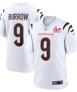 Cincinnati Bengals Joe Burrow 9 2022 Nfl Superbowl Lvi Match White Jersey Gift For Bengals Fans - Robokeg