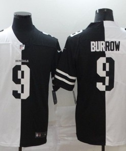 Cincinnati Bengals Joe Burrow #9 Nfl 2020 Black And White Jersey - Robokeg