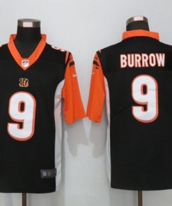 Cincinnati Bengals Joe Burrow #9 Nfl 2020 Black Jersey Jersey - Robokeg