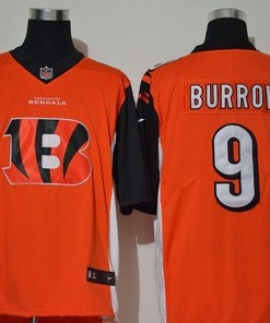 Cincinnati Bengals Joe Burrow #9 Nfl 2020 Orange Jersey - Robokeg