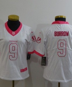 Cincinnati Bengals Joe Burrow #9 Nfl 2020 White Womens Jersey - Robokeg