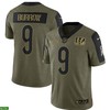 Cincinnati Bengals Joe Burrow 9 Nfl Olive 2021 Salute To Service Retired Player Men Jersey For Bears Fans - Robokeg