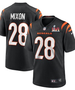Cincinnati Bengals Joe Mixon 28 2022 Nfl Superbowl Lvi Match Black Jersey Gift For Bengals Fans - Robokeg