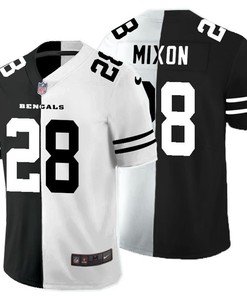 Cincinnati Bengals Joe Mixon #28 Nfl 2020 Black And White Jersey - Robokeg