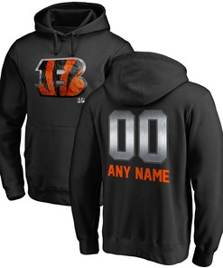 Cincinnati Bengals Nfl Pro Line By Branded Personalized Midnight Mascot Pullover Hoodie - Black - Robokeg